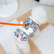 floral plush dog parka with cute ears, view 6 - MRSLM
