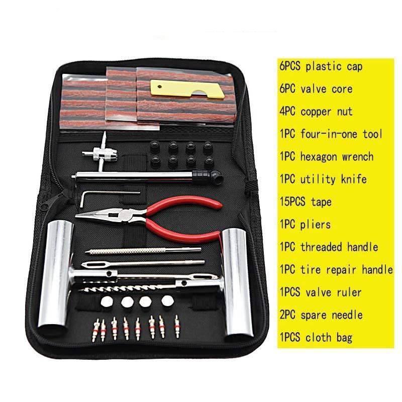 46-Piece Quick-Fix Car & Bike Tire Repair Kit