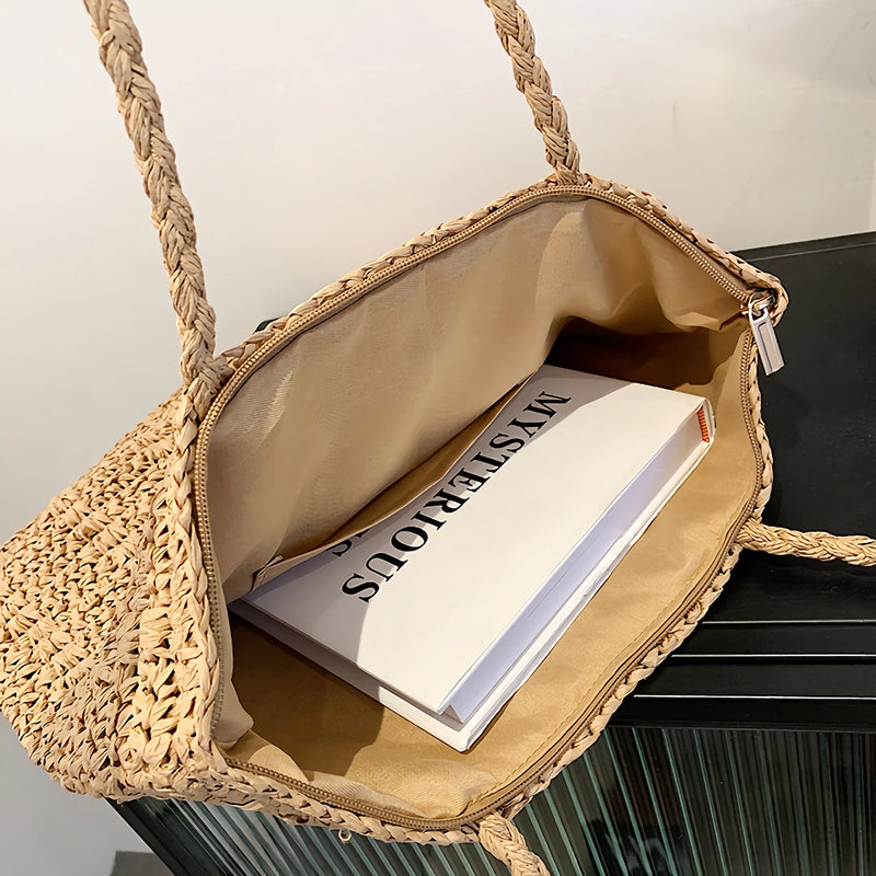 summer straw tote bag, view 10 - MRSLM