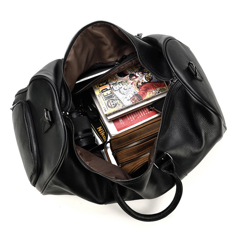 men's genuine leather gym bag, view 5 - MRSLM