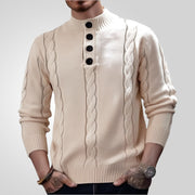 twisted flower pullover sweater apricot - MRSLM