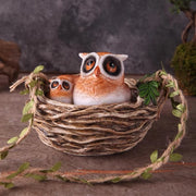 owl in nest resin sculpture, view 4 - MRSLM