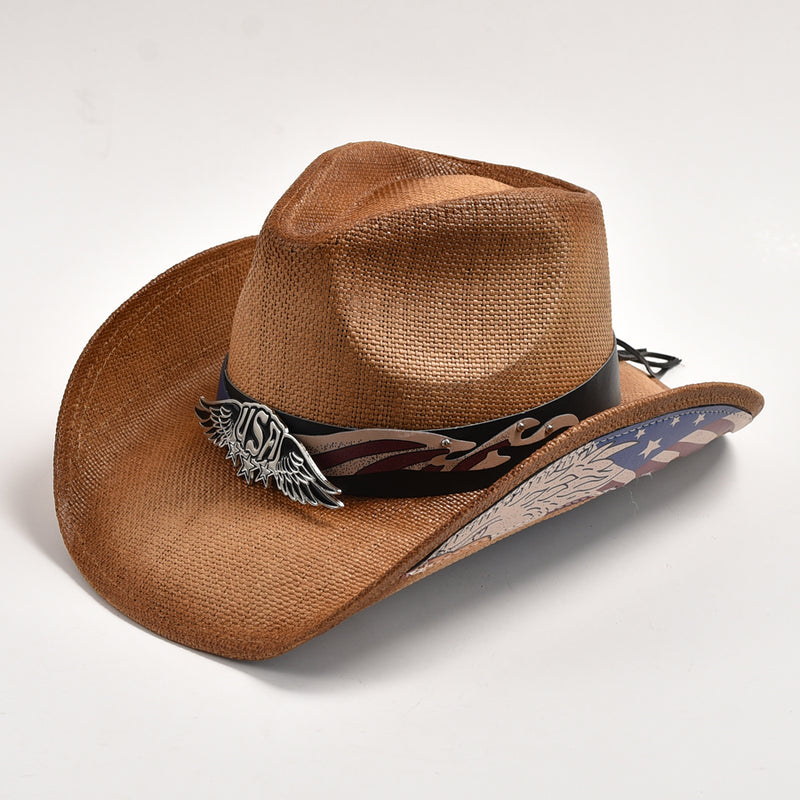 straw western cowboy hat, view 9 - MRSLM