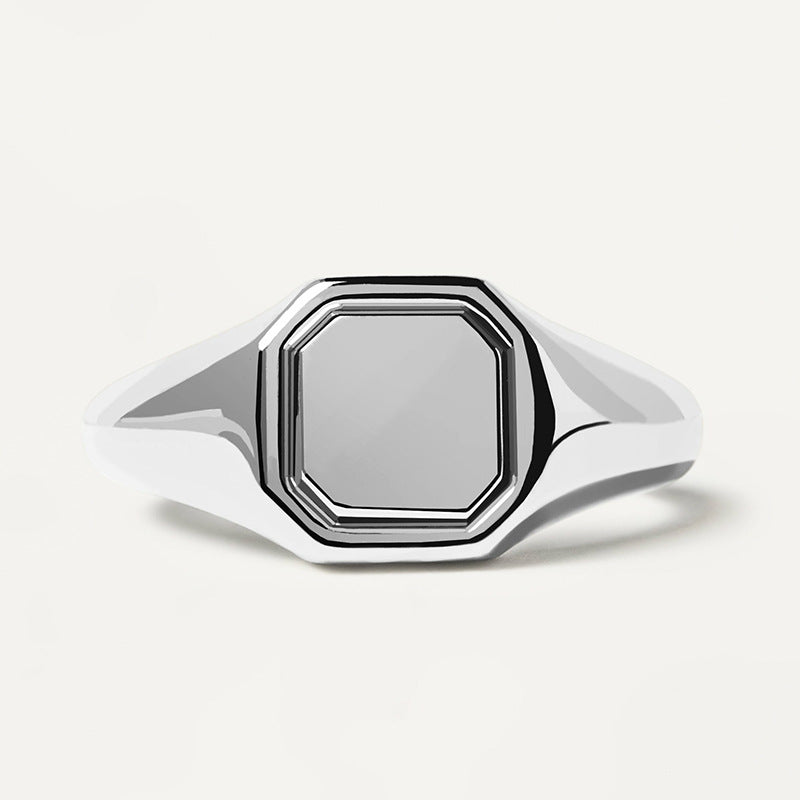 ladies signet ring silver or gold, view 4 - MRSLM