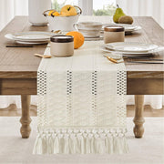 boho table runner with tassels, view 7 - MRSLM