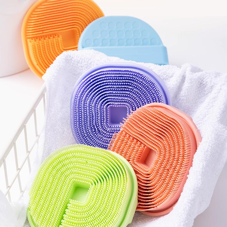 Soft silicone body scrubber and shampoo brush, view 7 - MRSLM