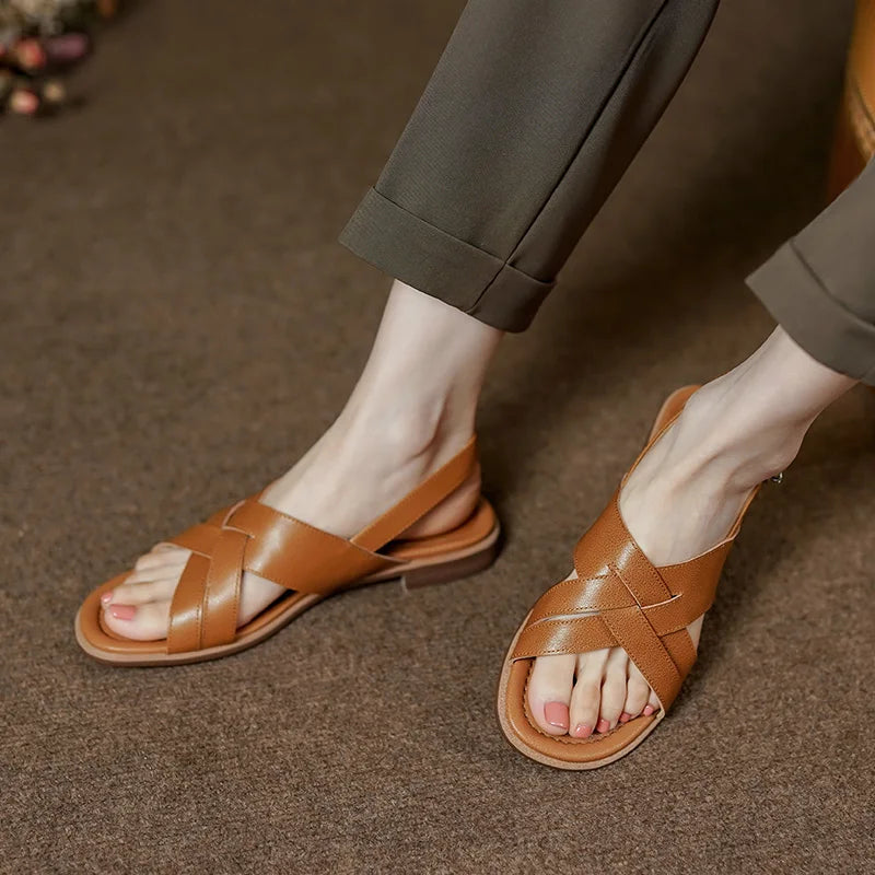 genuine leather women's sandals, view 7 - MRSLM