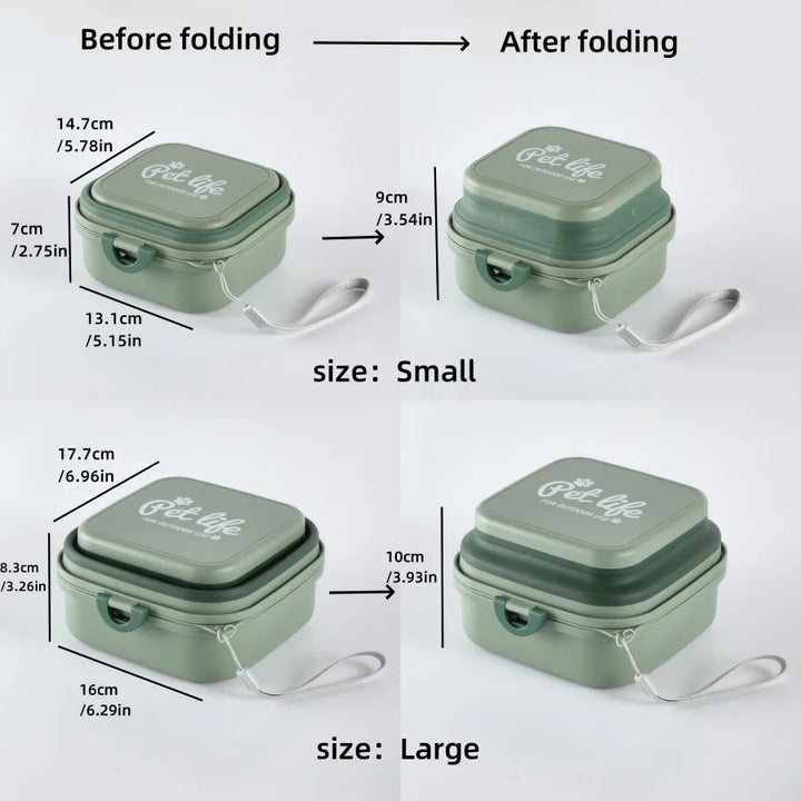 Portable Double Folding Pet Bowl