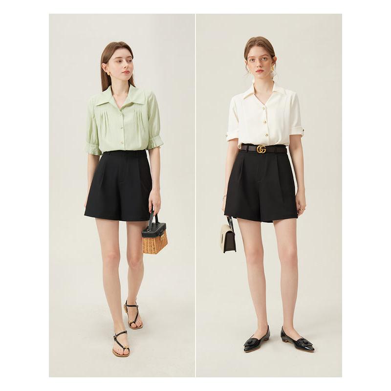 high-waist A-line commuter shorts, view 5 - MRSLM