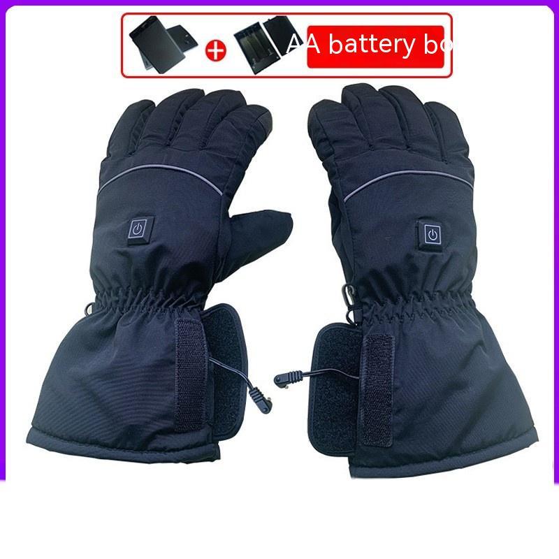 Heated leather winter gloves with battery pack, view 2 - MRSLM