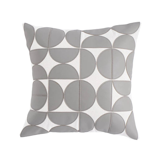 faux leather patchwork cushion cover, view 6 - MRSLM