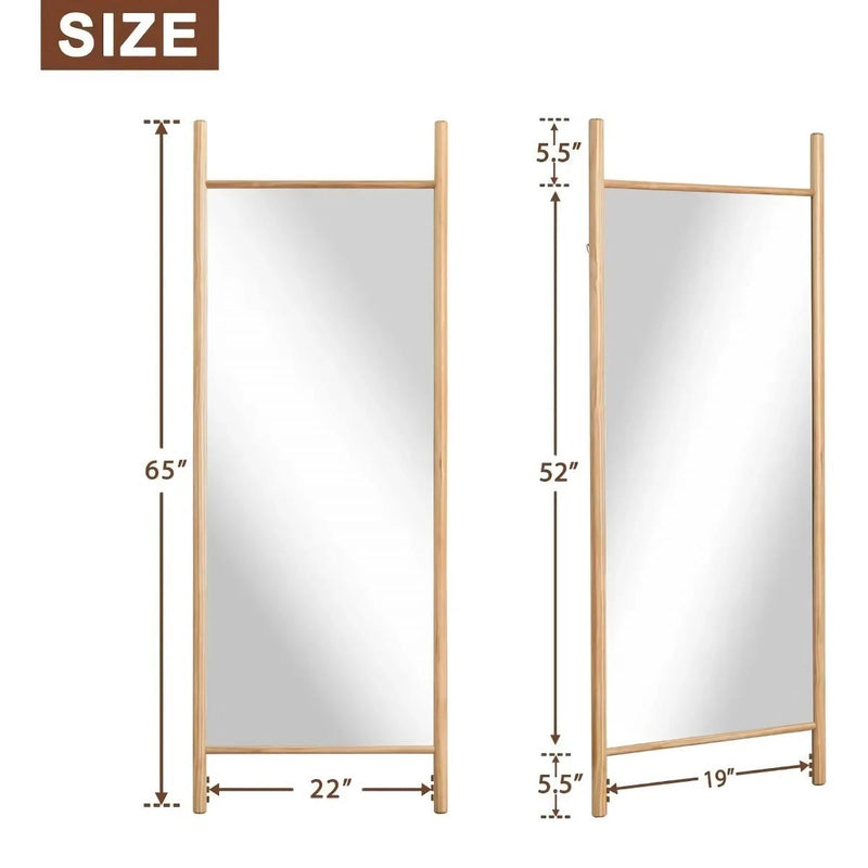 full length mirror with solid wood frame, view 6 - MRSLM