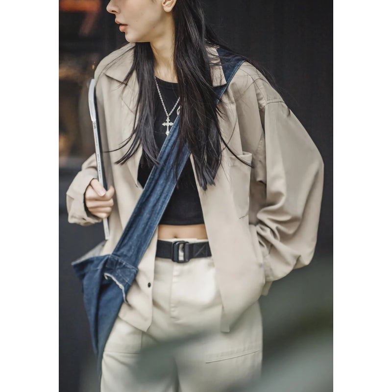 retro velvet cuban collar oversized blouse, view 8 - MRSLM