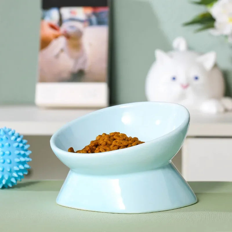 elevated ceramic pet bowl, view 9 - MRSLM