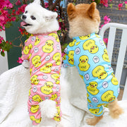 cotton duck print dog romper pajamas, view 5 - MRSLM