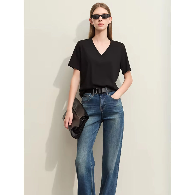 v-neck short sleeve t-shirt, view 2 - MRSLM