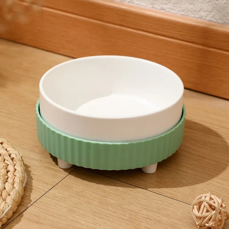 ceramic cat and dog bowl, view 3 - MRSLM