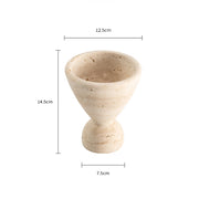 handcrafted travertine stone incense burner, view 2 - MRSLM
