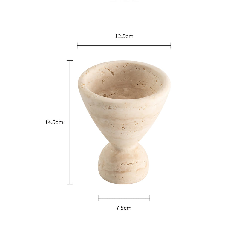 handcrafted travertine stone incense burner, view 2 - MRSLM