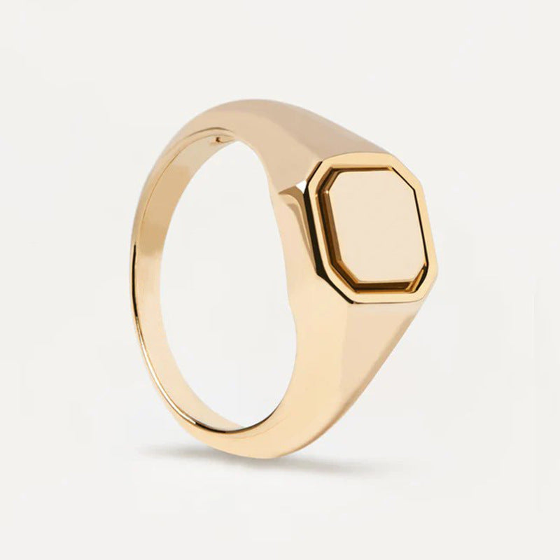 ladies signet ring silver or gold, view 5 - MRSLM