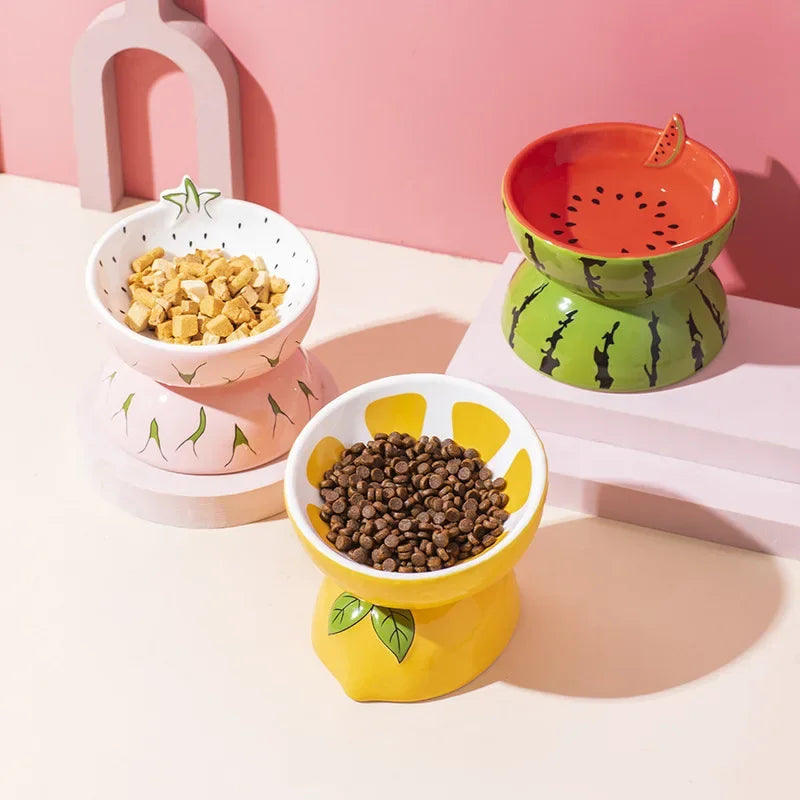 fruit-shaped ceramic pet bowls, view 2 - MRSLM