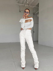 pleated high waist trousers, view 5 - MRSLM
