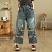 vintage embroidered wide-leg jeans - MRSLM