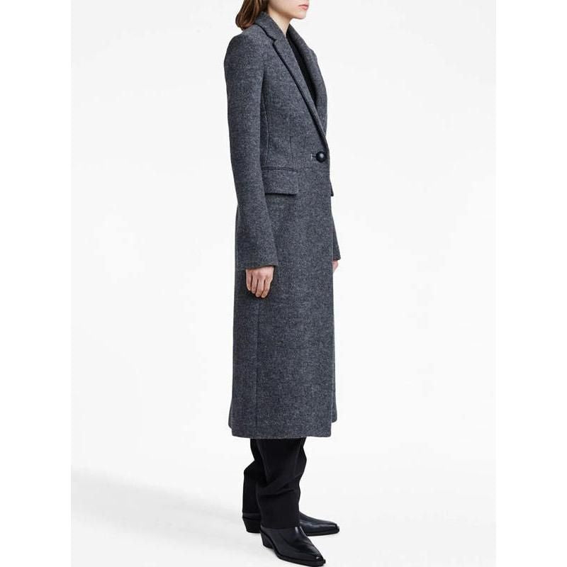 elegant woolen long coat for women, view 4 - MRSLM