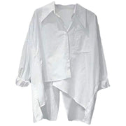 women's thin loose back slit long sleeve shirt, view 2 - MRSLM