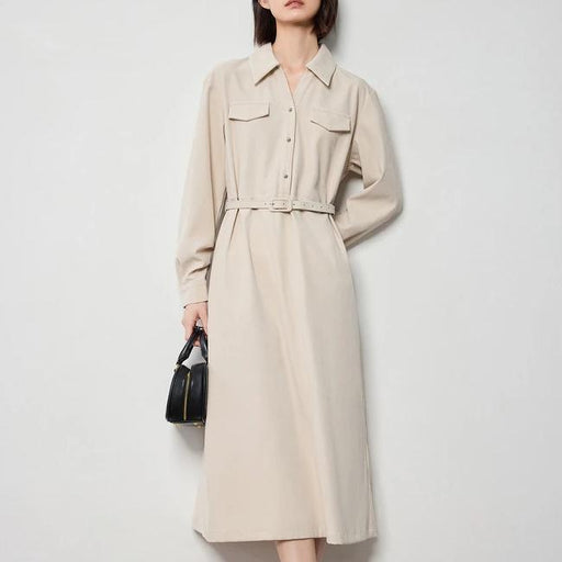 brushed long sleeve shirt dress - MRSLM