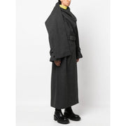 spliced belt coat with scarf collar, view 5 - MRSLM