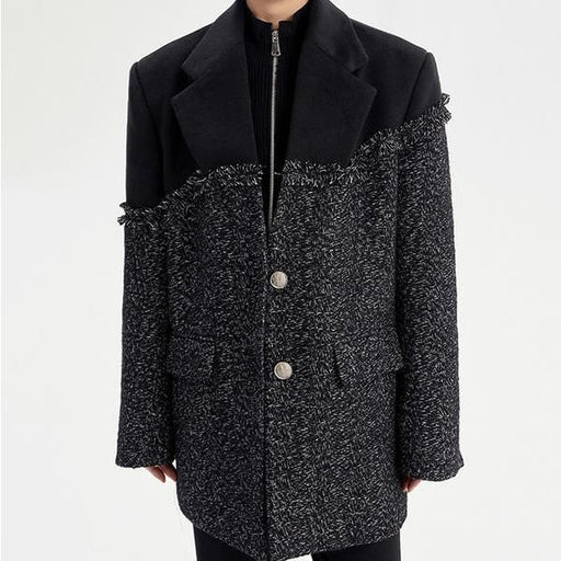 black tweed coat - MRSLM