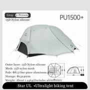 ultralight 2-person silicone camping tent, view 3 - MRSLM