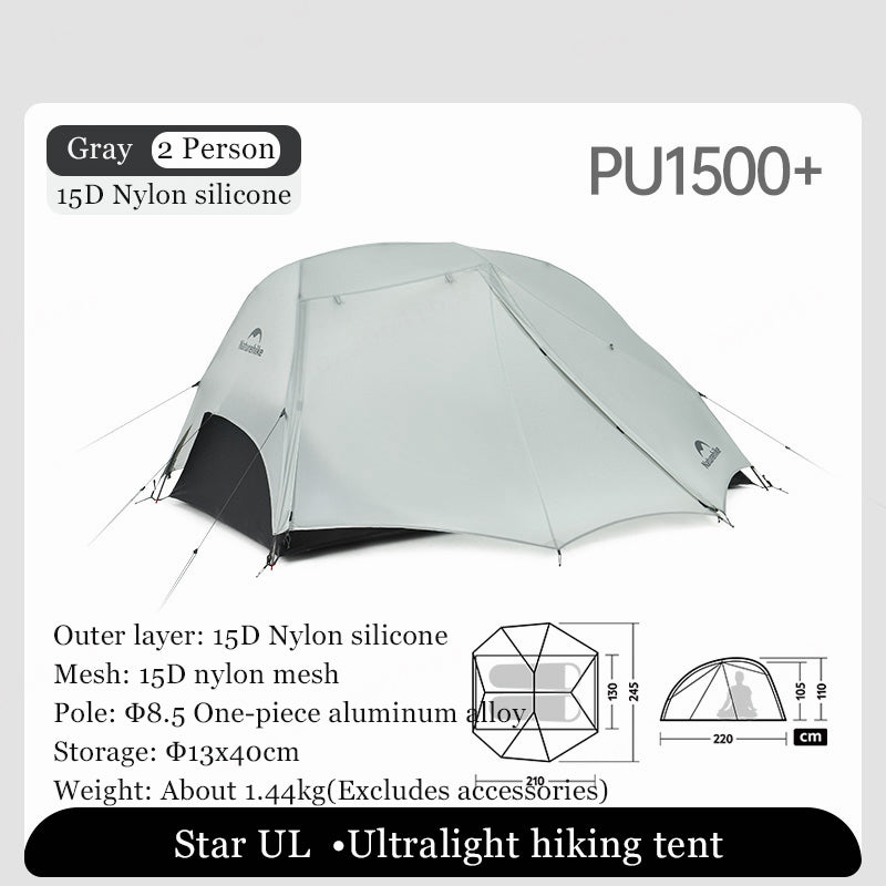 ultralight 2-person silicone camping tent, view 3 - MRSLM