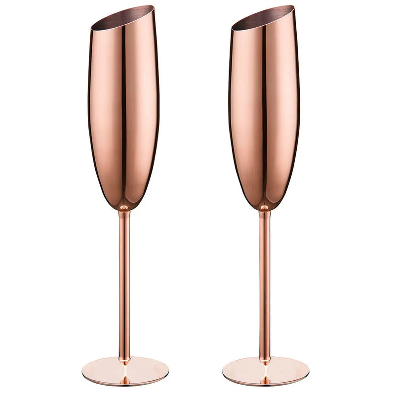 stainless steel champagne glass set, view 2 - MRSLM