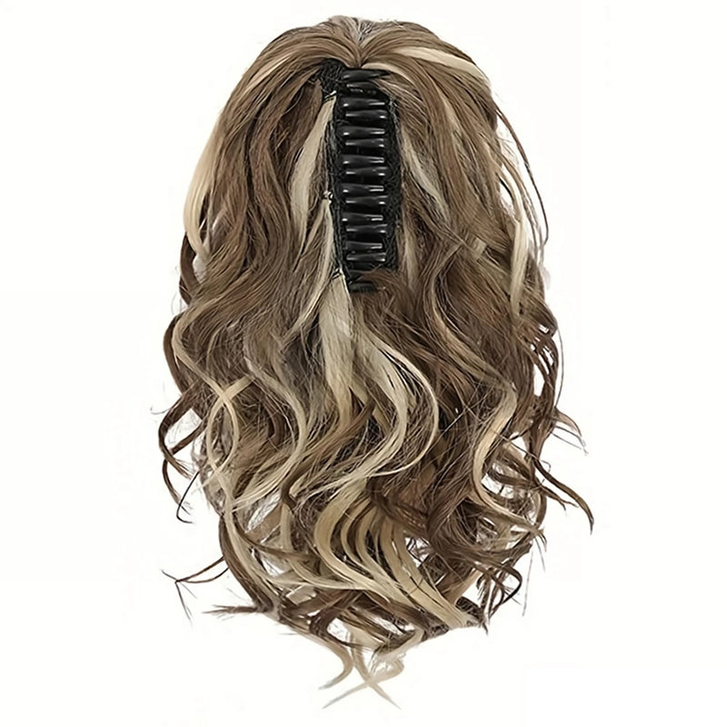 12-inch wavy claw clip ponytail extension, view 5 - MRSLM