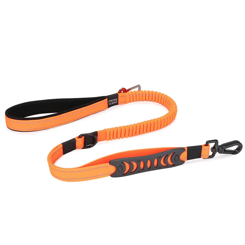 reflective nylon dog leash and seat belt, view 2 - MRSLM