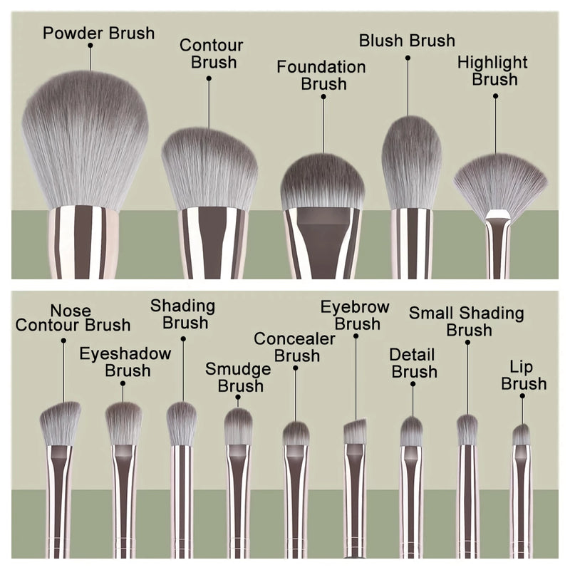 soft fluffy makeup brushes set, view 5 - MRSLM
