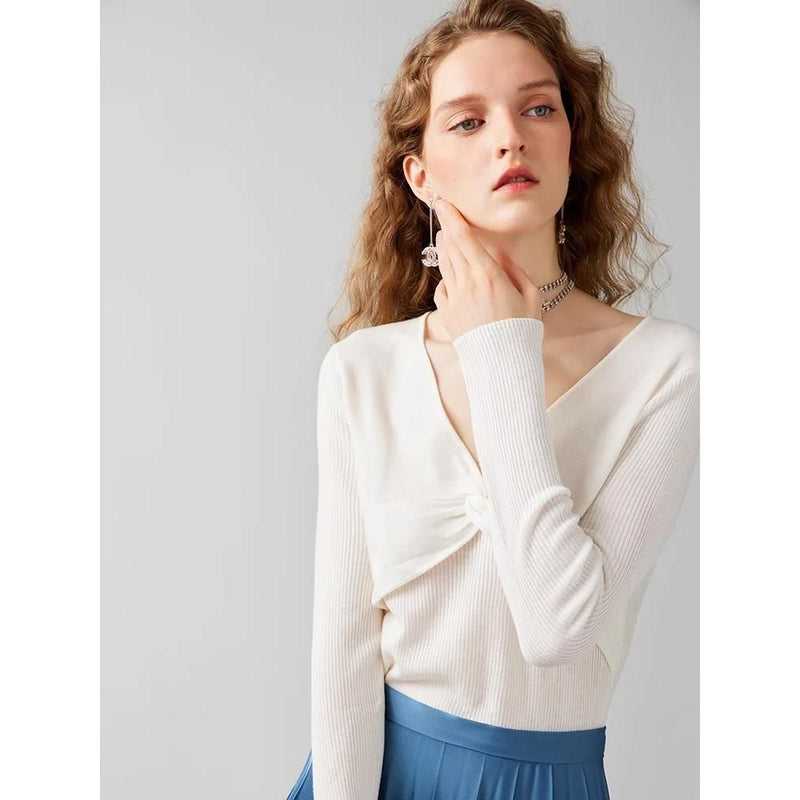 v-neck pullover sweater, view 9 - MRSLM