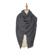 Faux cashmere oversized solid scarf, view 7 - MRSLM