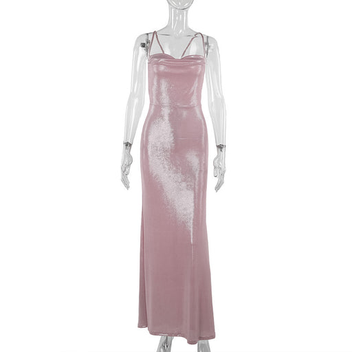 Slim fit camisole gown dress, view 6 - MRSLM