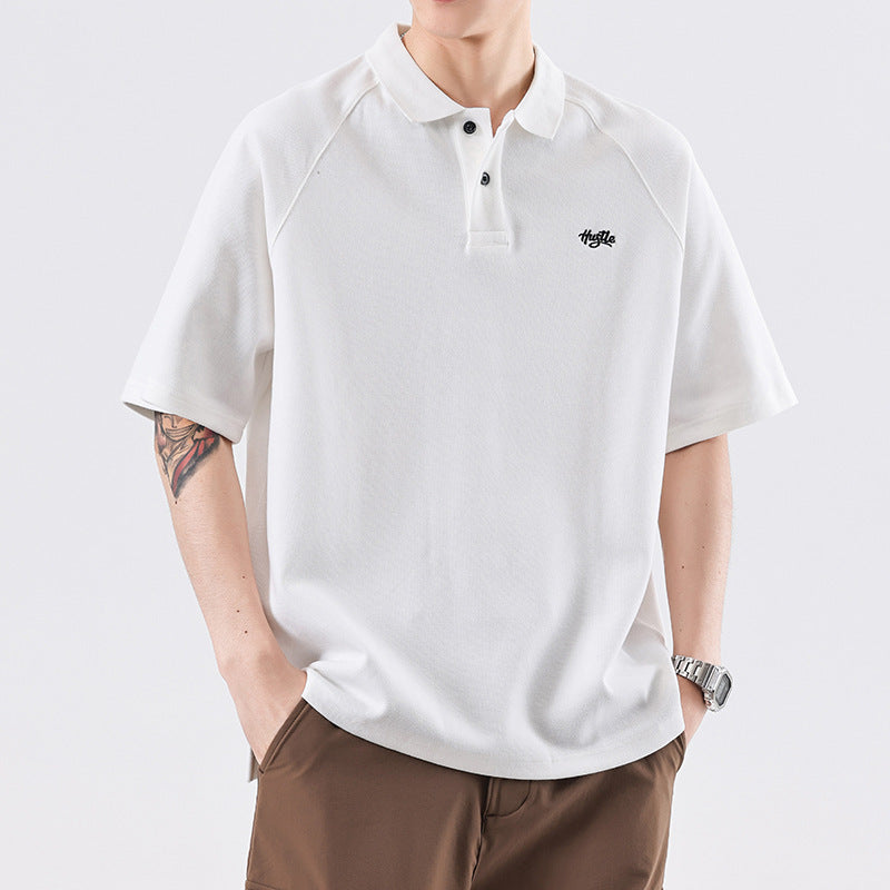 men's polo collar raglan T-shirt, view 2 - MRSLM