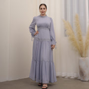lace long sleeve maxi dress, view 4 - MRSLM