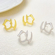 Liquid metal irregular stud earrings, view 7 - MRSLM