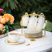 gold inlay bone china tea set, view 4 - MRSLM