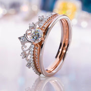 moissanite stacked crown ring, view 4 - MRSLM