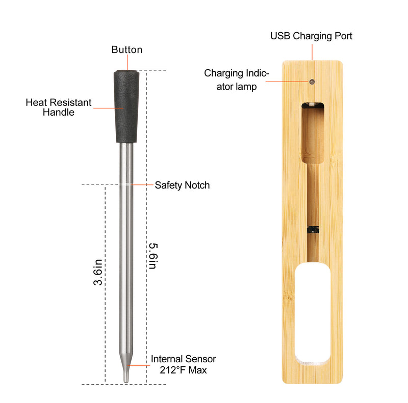 wireless bbq thermometer, view 2 - MRSLM