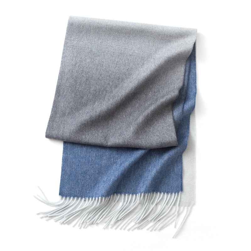 cashmere blend scarf with tassels, view 7 - MRSLM