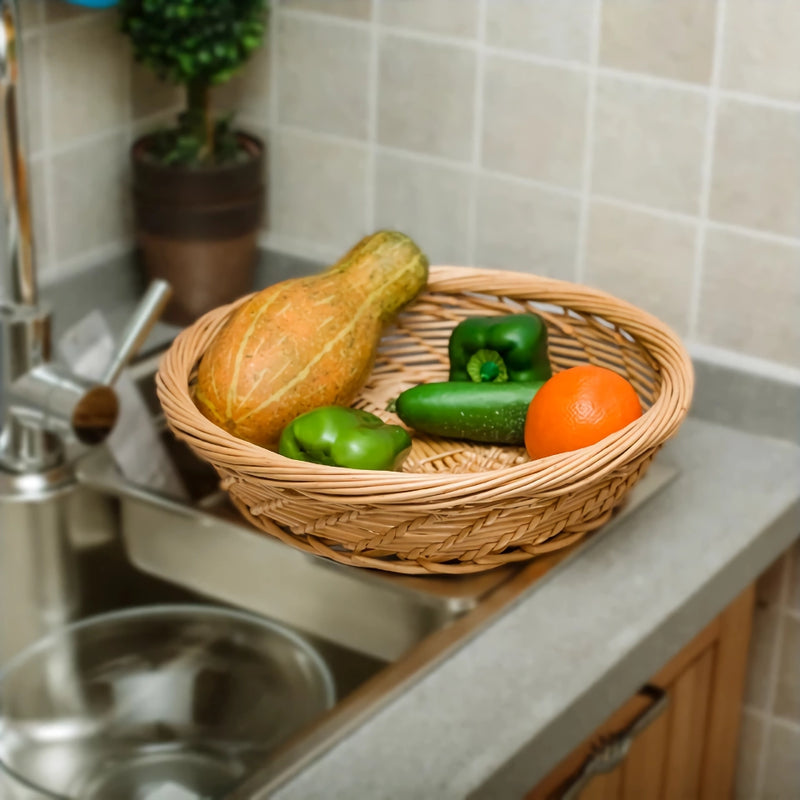 wicker bamboo weaving storage basket, view 5 - MRSLM