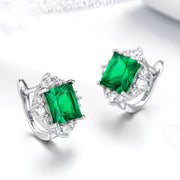 zircon leaf ear studs, view 3 - MRSLM